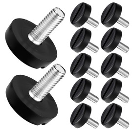 Black M6 Thread Furniture Leveling Feet 12 Pack Adjustable Furniture Feet Outdoor Furnitures Levelers Threaded Screw In, Heavy Duty Table Leveling Feets Furnitures Levelers for Table ChairLegs