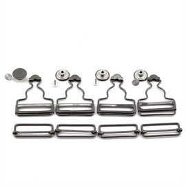 PZRT 4 tirantes negros de 38 mm, hebilla ajustable, cinta de metal, cierre de hebilla deslizante para ropa, overoles, mochilas, accesorios de bricolaje