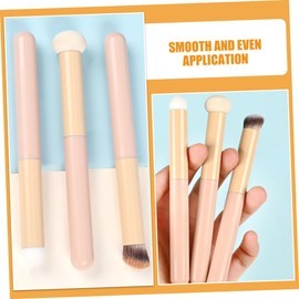 IWOWHERO 3pcs Soft Makeup Brushes for Blending Includes Sponge and Bristle for Concealer and Foundation Application Portable Travel-friendly Design