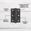 Primes DIY 4-Inch Black Ball Bearing Hinges – Heavy-Duty Steel