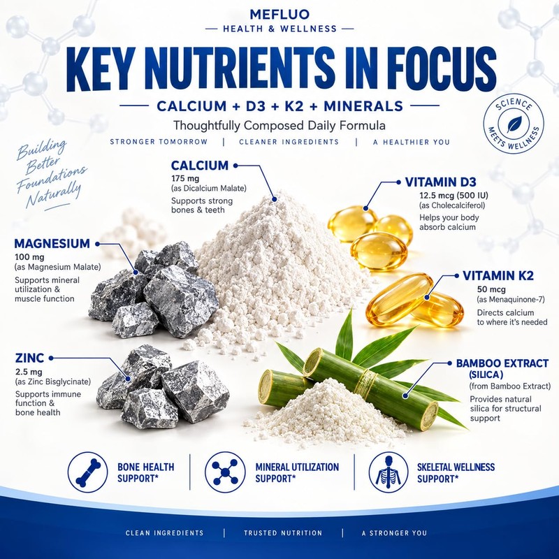 Bone Mineral Complex Calcium + Vitamin K Formula 60 Vegetarian