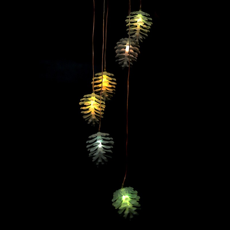 Pine Cones Style Solar Power Sensor LED Light Outdoor Colorful