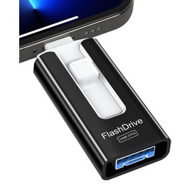 GNASEET USB Stick 256GB for Phone, USB 3.0 Flash Drive High Speed Transfer, 4-in-1 Memory Stick Thumb Drive for Phone/Pad/Android/PC, External Storage Photo Stick Save More Photos Videos, Black