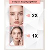 WOBSION Small Compact Mirror,1x/2x Travel Magnifying Mirror,2-Sided Handheld Portable Folding