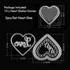 BAOFALI 15 PCS/Set 10 Pcs Heart-Shaped Dimensional Shaker Domes with