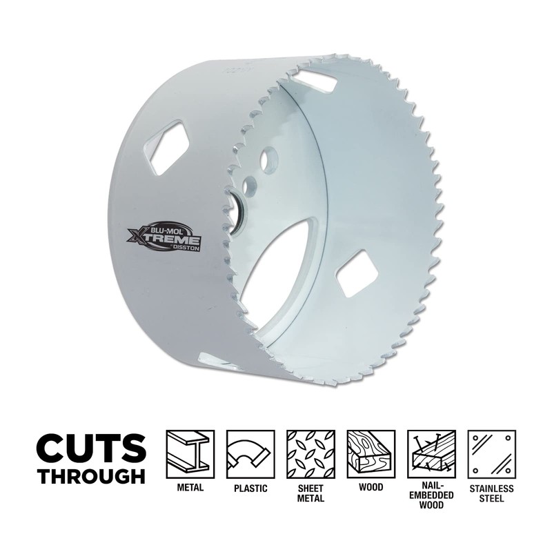 Disston E0211330 3-1/4-Inch Boxed Blu-MOL Xtreme Bi-Metal Hole Saws, 83mm,White