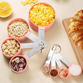 8-Piece Measuring Spoon Set, Cup Measuring Cup Set, Stainless Steel for Measuring Liquids and Solids with 4 Measuring Cups and Spoons, Measuring Tool of Kitchen, Dosing Spoon, Kitchen Appliances