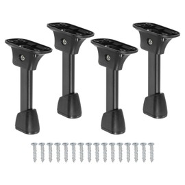 uxcell Folding Table Legs, 4pcs 10cm(4") Metal Foldable Table Furniture Legs Laptop Desk Legs Replacement Legs for Cabinet Sofa Chair Bed, Black