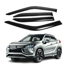 Fits for Mitsubishi Eclipse Cross 2018 2019 2020 2021 2022 2023 Acrylic 2 mm Thickened Safe Smoke Window Visor Set - Sun, Rain, and Vent Protection, 4-Pieces Tape-On Window Deflector Guard Kit