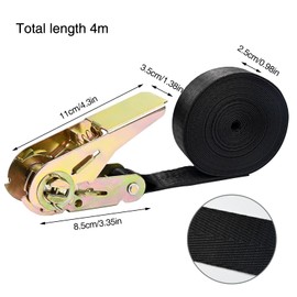 2Pcs Ratchet Strips, 2 x 4M x 800G Heavy Duty Ratchet Tie Down Tensioning Strips, Adjustable Lashing Strap for Truck Baggage Check-in Car Bike Wheel Lock Car Transporter