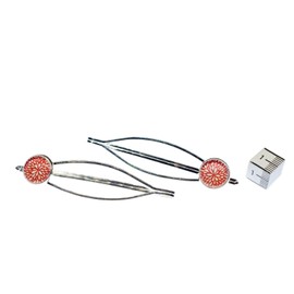 Miniblings Floral Pattern Set of 2 Hair Clips Hair Romantic Flowers Blossom - Handmade Fashion Jewellery I Hair Accessories Hair Clips Hair Clips Hair Clips