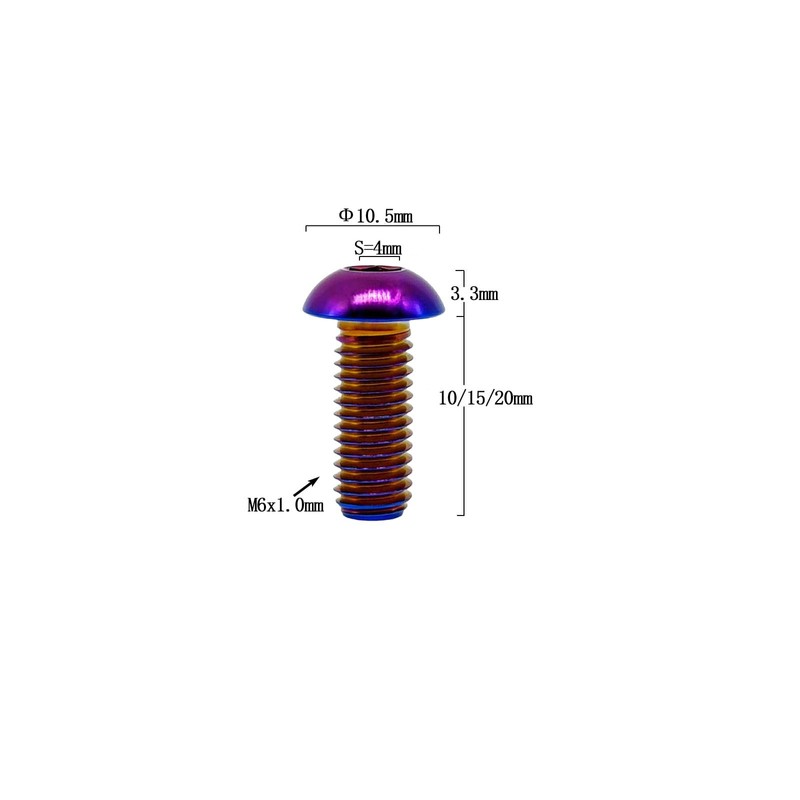 RISON Pack of 5 Titanium Rounded Head Screws with Hexagon