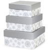 NW Silver Snowflakes Large Nested Boxes - 3 Piece Set