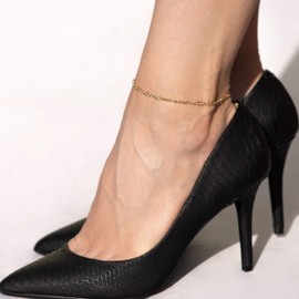 LIFETIME JEWELRY 2mm Figaro Link Anklet for Women 24k Real Gold Plated (9)