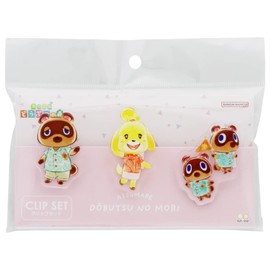 Sunstar Stationery Atsube Animal Crossing Clip Acrylic Clip Set, Pink S3623246