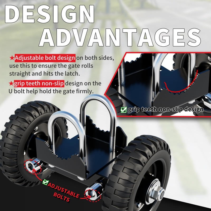 USCaster Rolling Gate Wheel 8inch,for Driveway Chain Link Fence Metal