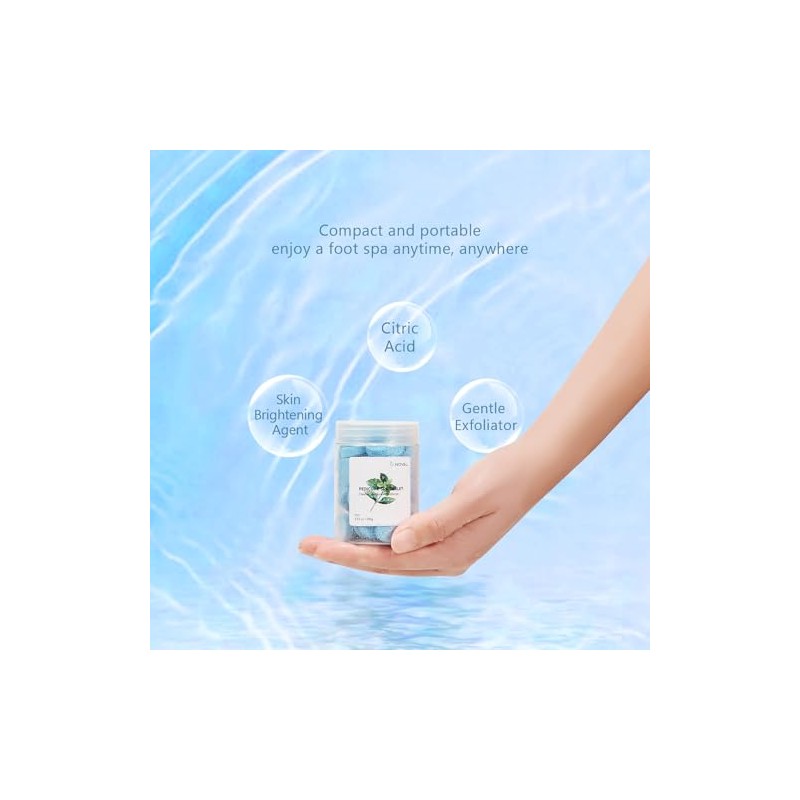Noval Pastillas Pedicura Tipo Spa Solución Menta Azul Remojo Pies