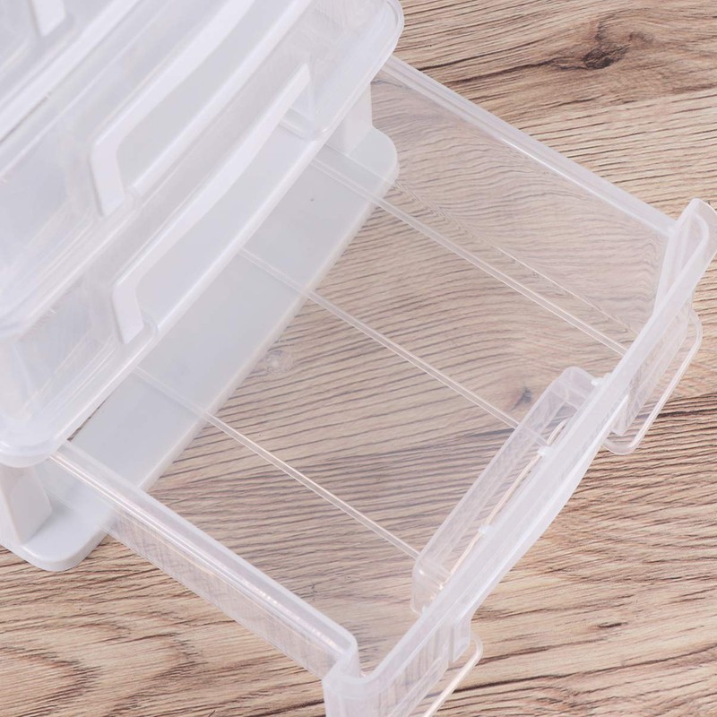Healeved 5 Drawer Desktop Storage Organizer Clear Small Drawer Desktop