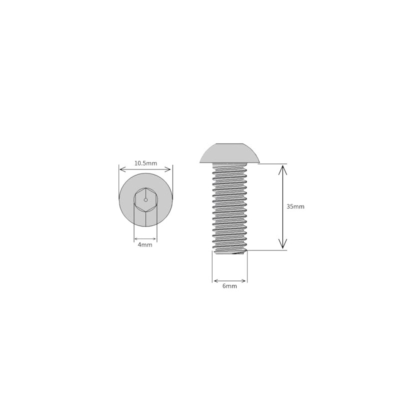 M6 (6mm x 35mm) Hex Socket Button Head Screws -