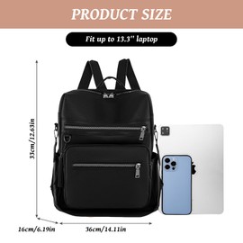 Aucuu Women PU Leather Backpack, Anti-Theft Travel Lightweight Backpack, Waterproof Casual Laptop Bag, Fashion Ladies Backpack, Multipurpose School Shoulder Bag, Handbag for Women & Girls