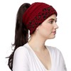 C.C Exclusives Solid Color Ribbed Beanie Ponytail hat with Leopard