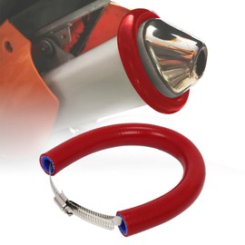 BIUGERCN 33cm-52cm Motorcycle Exhaust Protection Collar Adjustable Motocross Muffler Protector Universal for Pit Dirt Bike Motocross Supermoto Enduro Rally Red