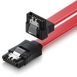 deleyCON 30 cm SATA III Cable S-ATA 3 Data Cable 90° L-Type - Red