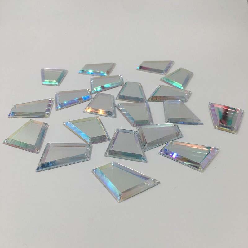 AB Color Sew On Acrylic Crystal Rhinestones Flat Back Mirrors