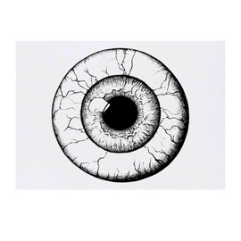 'Eyeball Front View' Temporary Tattoo - Water Resistant, Skin-Safe, Non-Toxic Transfer (TO00082855)