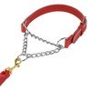 OOPSDOGGY Leather Martingale Dog Collar - Reflective Adjustable No Pull