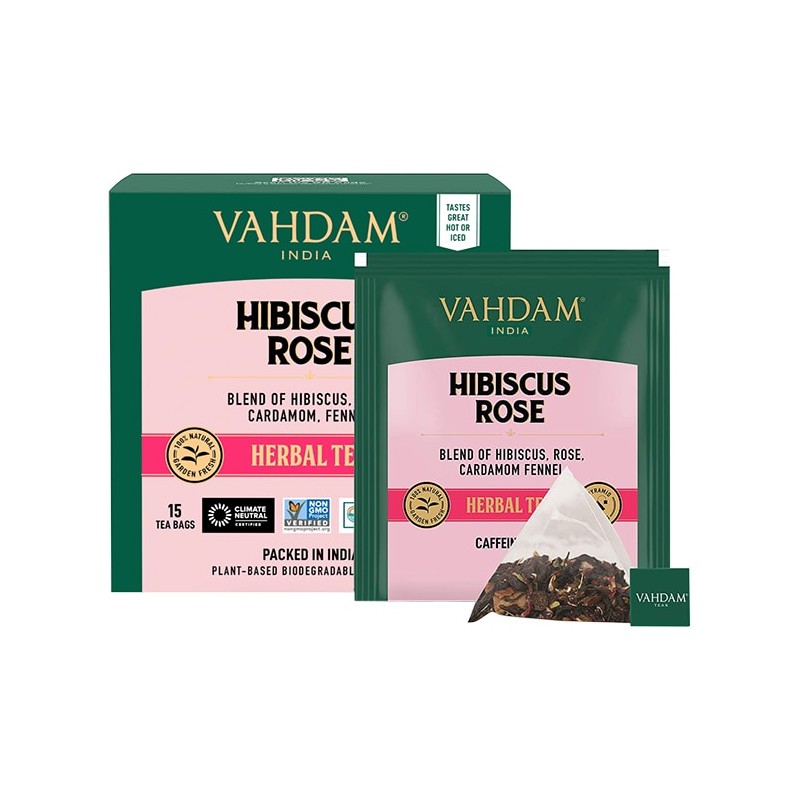 Vahdam Teas Hibiscus Rose Herbal Tea