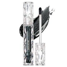 Diamond Lip Gloss Matt, Black Liquid Lipstick with Sparkles, 3D Pearlescent Black Lip Gloss, Durable & Waterproof Liquid Lipstick, Moisturising & Highly Pigmented Metallic Shimmer Lips