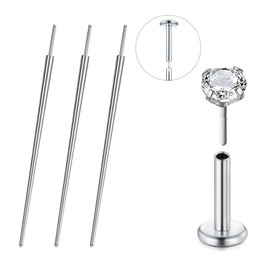 QWALIT Piercing Taper Threadless Piercing Changing Tool Piercing Taper Insertion Tool Piercing Threader Tool Flat Back Earring Applicator Tool Labret Titanium Threadless Insertion Pin 16g 18g 20g