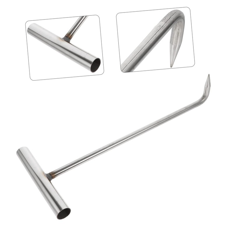 GANAZONO Heavy-Duty Stainless Steel Manhole Cover Hook T Shape Lift