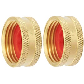 Litorange Pack of 2 Lead-Free Brass Union Nuts, (G 3/4) Male Thread Sealing Cap for Washing Machine Hot, Cold, Central Heating Piping, Compressed Air and Gas Applications