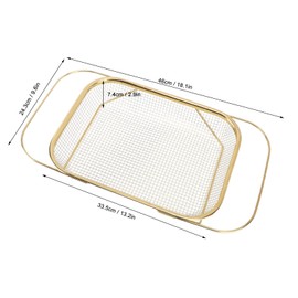 Over The Sink Colander Strainer Basket Premium Quality Stainless Steel Fine Mesh 6 Quart Expandable Rubber Grip Handles Rinse Filtering Drying Kitchen Tool (Gold)