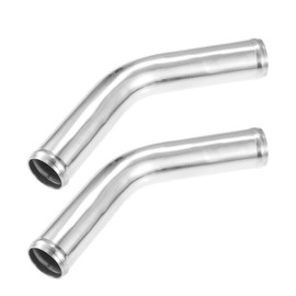 X AUTOHAUX 38mm 1.5" OD 4" 100mm Leg Length Universal Car Aluminum Alloy Tube Intercooler Pipe 45 Degree Bend Elbow Air Intake Joiners Tubing - Pack of 2