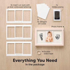 Inkless Baby Hand And Footprint Kit - Ink Pad for Baby Hand and Footprints,Dog Paw Print Kit,Dog Nose Print Kit,Clean Touch Newborn Print Kit,Baby Registry,Baby Shower Gifts,Girls,Boys (Petal Pink)