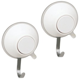 LEC H-670 Push Type Suction Cup Hook, White, S