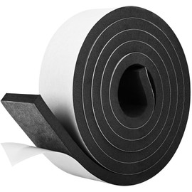 Kikerike Self Adhesive Foam Tape Weatherstrip 2In x 3/8In x 6.5Ft High Density Foam Insulation Strips Seal Weather Stripping with Strong Adhesive for Door and Window Sound Isolation Soundproofing