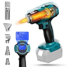 TASDISE Heißluftpistole, Heißluftpistole, 50 ℃-550 ℃ einstellbare Temperatur, kabelloser Heißluftgebläse, kompatibel mit Makita 18 V Akku, Heißluftpistole, bürstenlos, ohne Akku