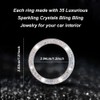 2 PCS Bling Crystal Rhinestone Car Engine Start Decoration Ring,