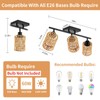AIBISOD 3-Light Rattan Ceiling Lighting Kits Track Lighting Fixture with