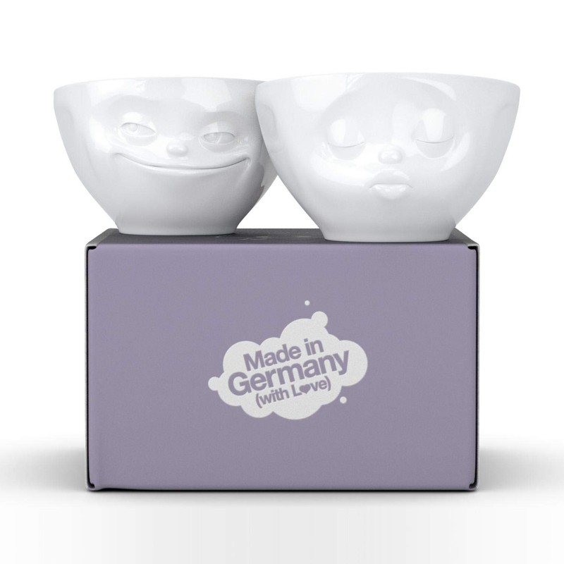 Medium bowls, dip bowls, set of 4 grinding, kissing mouth,