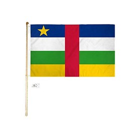 JumpingLight 5 Wood Flag Pole Kit Wall Mount Bracket 3x5 Foot Central African Republic Poly Flag - Black Lives Matter - Pan-African Black Liberation UNIA Flag