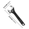 HAUTMEC Adjustable Spanner Wrench 200mm(8in) Adjustable Wrench Wide Jaw Black