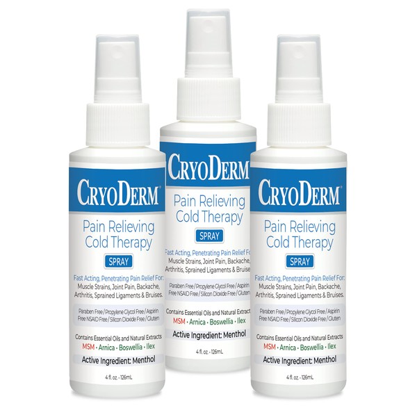 CryoDerm 4 oz Spray Cold Therapy (3 Pack)