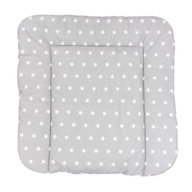TupTam Baby Changing Mat with Cotton Cover Patterned - Grey (stars grey), size: 70 x 70 cm