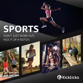 Kickticks Compression Socks 4 Paris for Women & Men 20-30mmhg Knee High Circulation Support for Running Nurse Sport Thin & Breathable(Black/Black(Red Stripe)/Grey/Navy, L/XL)