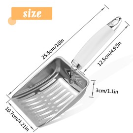 Apidgrowth Cat Litter Scoop - Stainless Steel Metal Cat Litter Scoop-Sturdy Mesh Scooper - Mesh Shovel-Easy to Clean - Suitable for Cat Litter Box -Grey White-Christmas